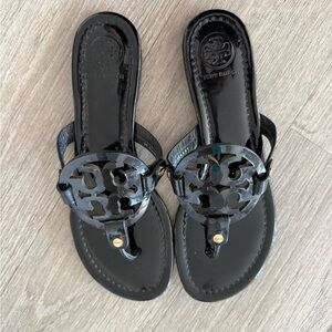 Tory Burch Glossy Black Sandals